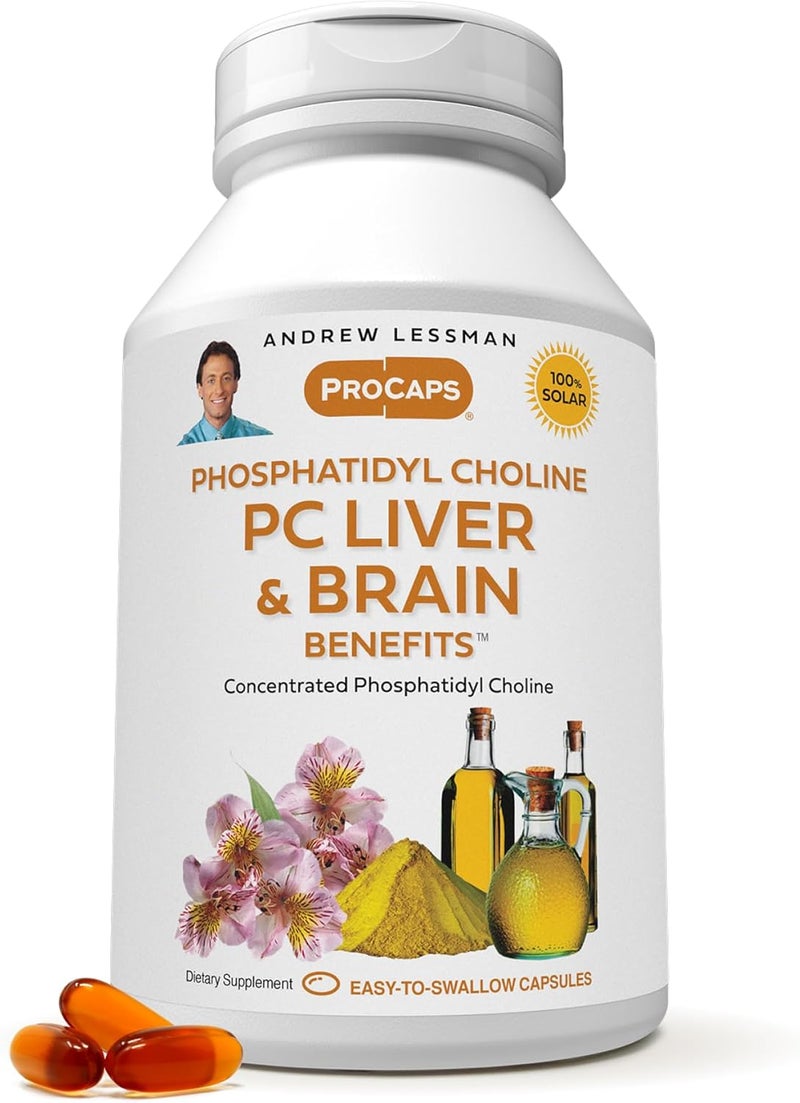 ANDREW LESSMAN PC Liver and Brain Benefits 60 Softgels  Phosphatidyl Choline Most Important Building Block for Healthy Liver and Brain Structure Function No Additives Easy to Swallow Softgels - Image 1