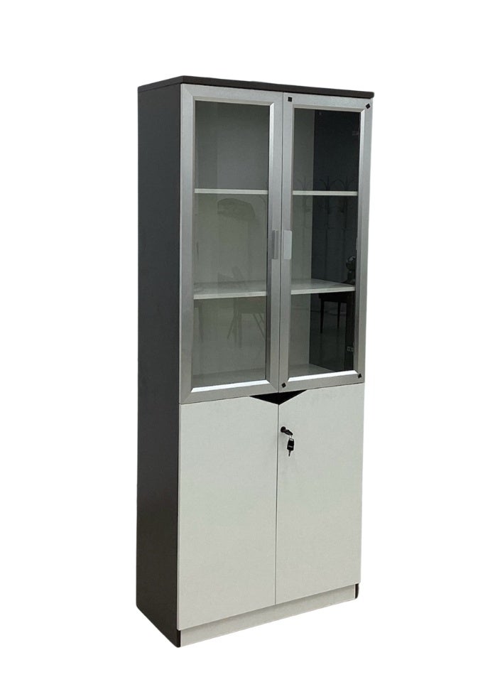 SMART HOME 2-door office cupboard, wooden cabinet with a modern design , Size 80X40X200CM - Image 1