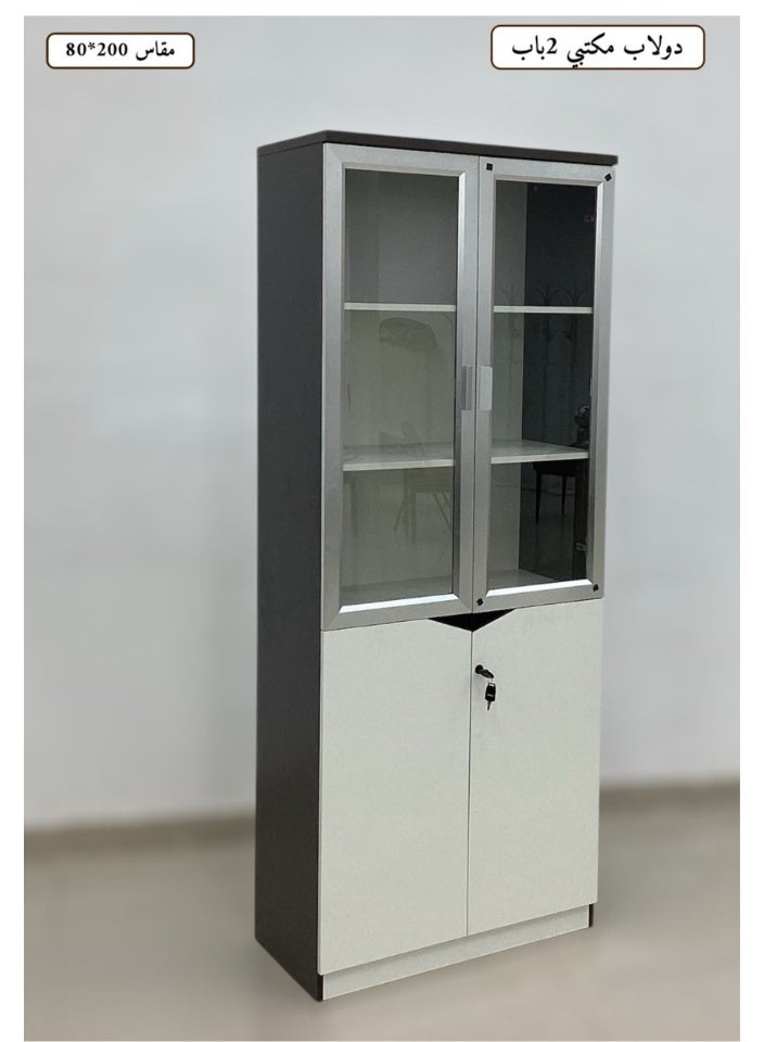 SMART HOME 2-door office cupboard, wooden cabinet with a modern design , Size 80X40X200CM - Image 5