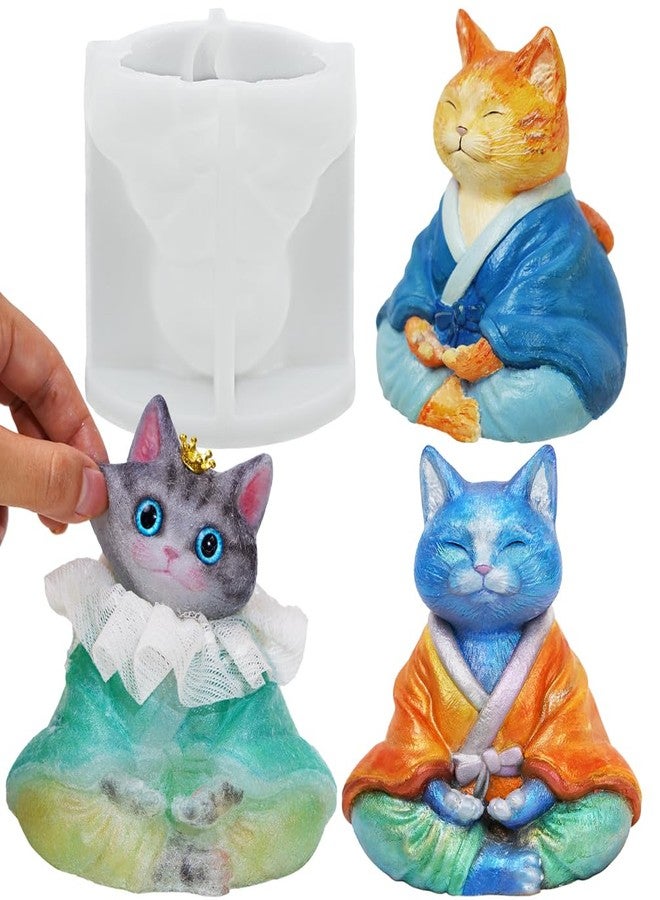 FUNSHOWCASE Cat Silicone Mold for Taba Squishy, Resin, Candle, Crafting Big 5'' Kitty - Image 1