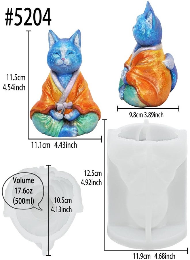 FUNSHOWCASE Cat Silicone Mold for Taba Squishy, Resin, Candle, Crafting Big 5'' Kitty - Image 3