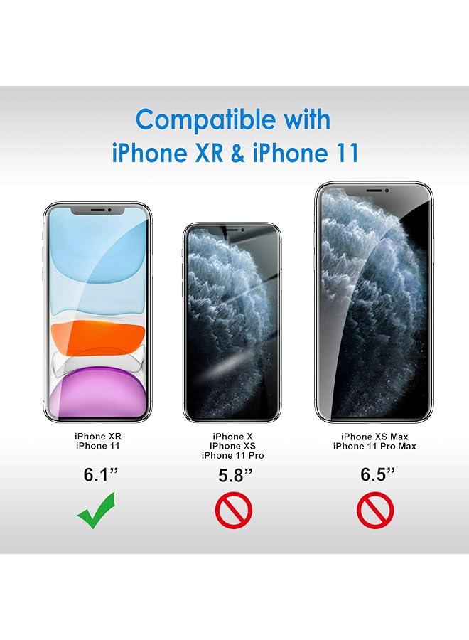 جي تيك واقي شاشة لهاتف آيفون 11 وآيفون Xr مقاس 6.1 بوصة من الزجاج المقوى، عبوتان - Image 3