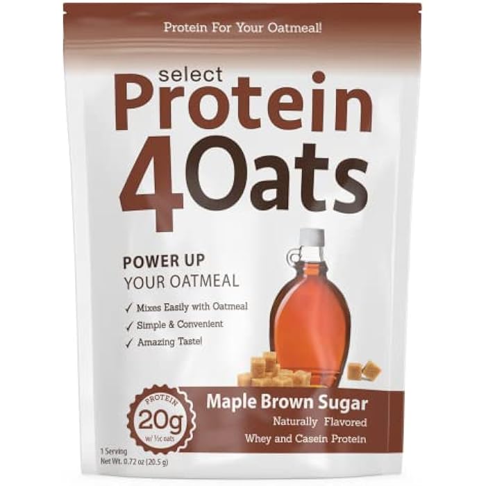 PEScience Protein4Oats, Powder to Make Amazing Tasting Protein Oatmeal, with Whey and Casein, Gluten Free, Maple Brown Sugar, 12 Servings - Image 1