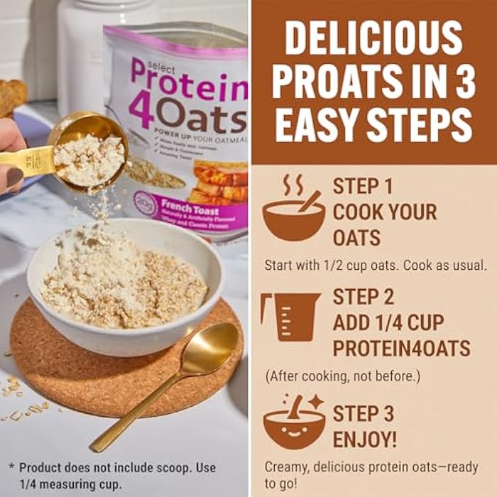 PEScience Protein4Oats, Powder to Make Amazing Tasting Protein Oatmeal, with Whey and Casein, Gluten Free, Maple Brown Sugar, 12 Servings - Image 5