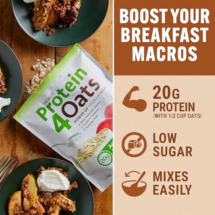 PEScience Protein4Oats, Powder to Make Amazing Tasting Protein Oatmeal, with Whey and Casein, Gluten Free, Maple Brown Sugar, 12 Servings - Image 2