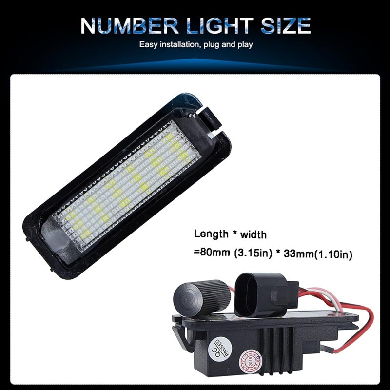 QASULER LED License Plate Lights for Volkswagen - Image 2