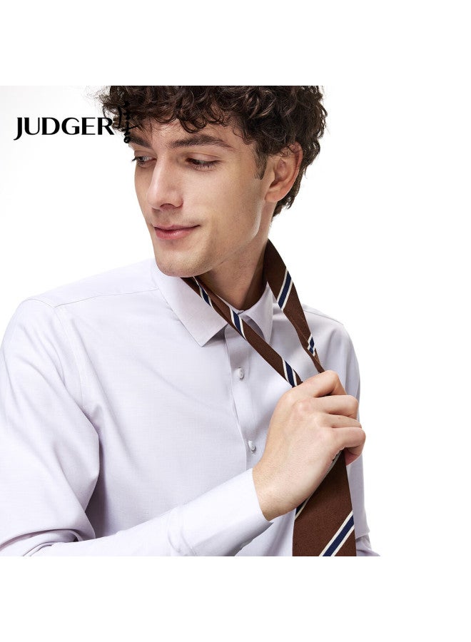Judger Zhuangji Men's Long-sleeve Shirt, Spring And Autumn, High-end Feel, Lightweight, Breathable, Skin-friendly, Soft, Crisp, Smooth Dress Shirt - Image 1