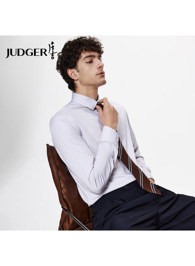 Judger Zhuangji Men's Long-sleeve Shirt, Spring And Autumn, High-end Feel, Lightweight, Breathable, Skin-friendly, Soft, Crisp, Smooth Dress Shirt - Image 2