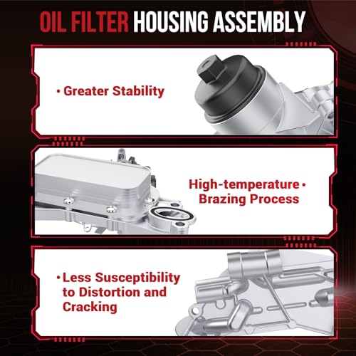 YITHSWAY Aluminum Engine Oil Cooler Compatible with Chevy Cruze Limited Sonic Aveo 5 Malibu Hybrid Buick Cascada Pontiac G3 Saturn Astra, Replaces 12992593 Oil Filter Housing Adapter Assembly - Image 5