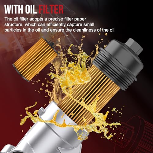 YITHSWAY Aluminum Engine Oil Cooler Compatible with Chevy Cruze Limited Sonic Aveo 5 Malibu Hybrid Buick Cascada Pontiac G3 Saturn Astra, Replaces 12992593 Oil Filter Housing Adapter Assembly - Image 3