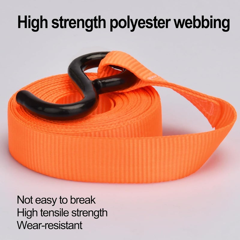 Pioleackflew 4 x 800 kg lashing straps with ratchet, 5 m lashing straps, lashing straps with hooks, two-piece ratchet strap, lashing strap for car transport, motorcycle - Image 5
