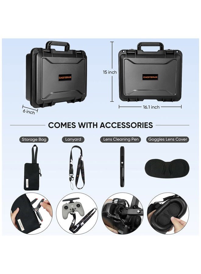 GAGITERVR Hard Carrying Case for DJI FPV Drone, Gagiater Waterproof Suitcase for FPV Combo Fly More and Accessories Safe and Portable - Image 3