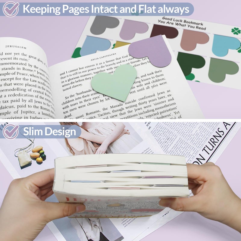 JIXZEN 12 PCS Corner Bookmarks for Women, Heart Magnetic Bookmarks for Reading Women Gifts, Cute Book Markers Bulk for Girls, Book Lovers, Book Club Readers, Teachers, Kids (24 Pretty Colors) - Image 5