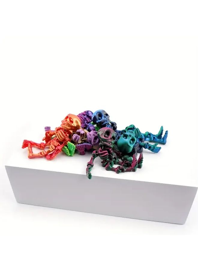 8 Random Color 3D Printed Skeleton Ornaments Halloween Home Car Decor Gifts - Image 2