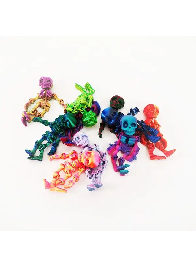 8 Random Color 3D Printed Skeleton Ornaments Halloween Home Car Decor Gifts - Image 5