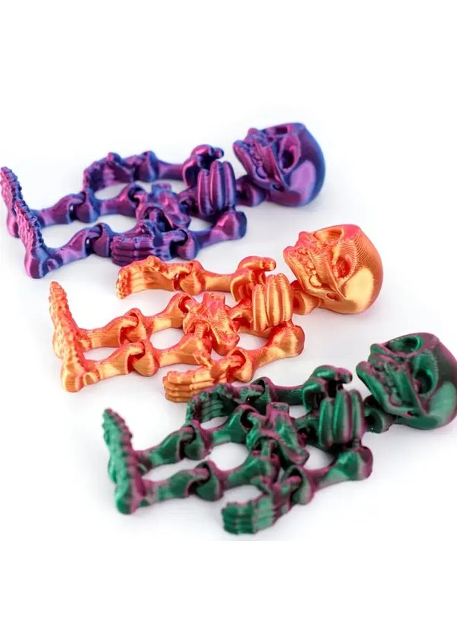 8 Random Color 3D Printed Skeleton Ornaments Halloween Home Car Decor Gifts - Image 4
