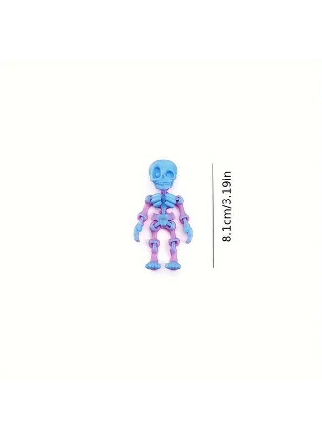8 Random Color 3D Printed Skeleton Ornaments Halloween Home Car Decor Gifts - Image 3