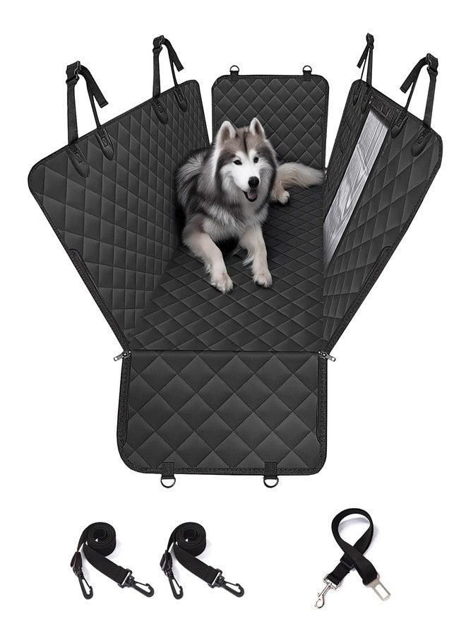 pettycare Dog Car Seat Cover for Back Seat, 600D Heavy Duty Waterproof & Scratch-Resistant for Car with Side Flap, Pet Back Seat Covers for Car with Seatbelt Black. - Image 1