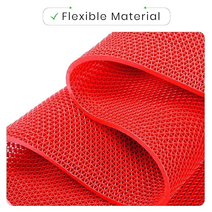 TIB Anti Skid & Multipurpose PVC Rubber Mat for Floor, Swimming Pool Mat, Shower Mat, Carpet, Rainmat, Bathroom Mat, Waterproof Entrance Doormat, 4X3 Feet Red - Image 3