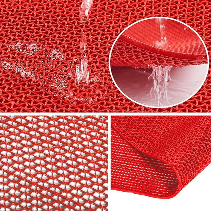TIB Anti Skid & Multipurpose PVC Rubber Mat for Floor, Swimming Pool Mat, Shower Mat, Carpet, Rainmat, Bathroom Mat, Waterproof Entrance Doormat, 4X3 Feet Red - Image 4