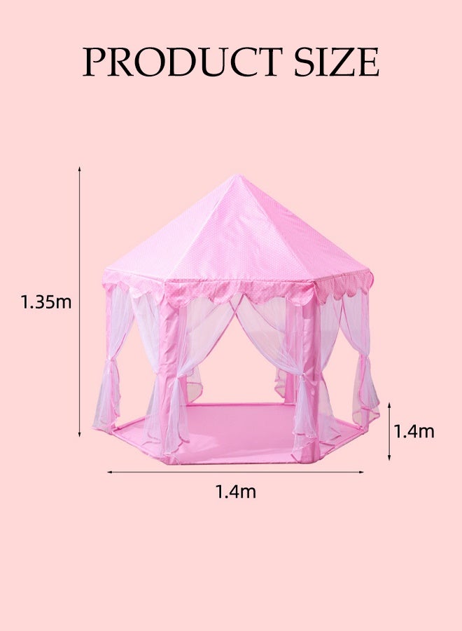 Hexagon Princess Castle Play Tent,Princess Castle Play Tent for Girls Large Kids Play Tents Hexagon Playhouse with Star Lights Toys for Children Indoor Games - Image 2