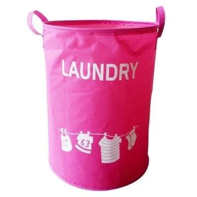 Homies International European Style Round Shape Foldable Open Laundry Storage Bag Size Large Dimension 56 L 35 D cm Colour Pink - Image 1