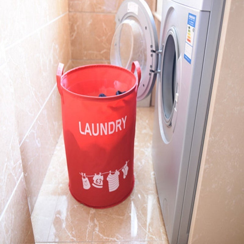 Homies International European Style Round Shape Foldable Open Laundry Storage Bag Size Large Dimension 56 L 35 D cm Colour Pink - Image 5