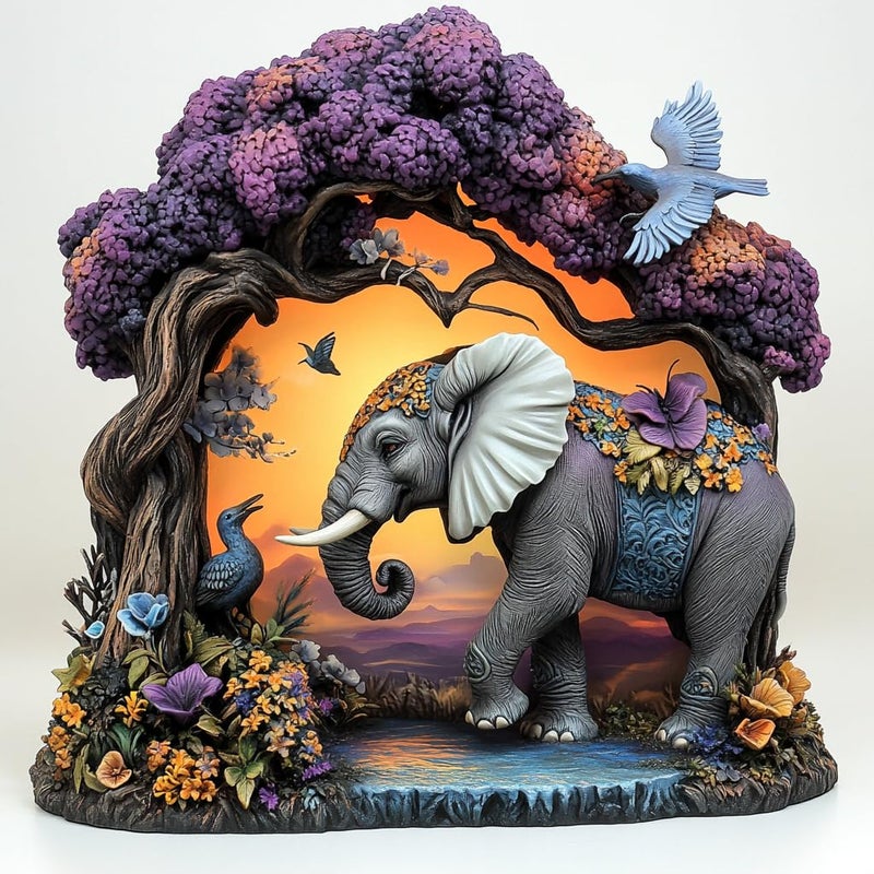 Mys Aurora Wooden Puzzles for Adults Elephant Jigsaw Puzzles 500 Pieces Unique Shaped Puzzle for Adults and Kids Birthday Gift Family Game 165 x 169 Inch - Image 3
