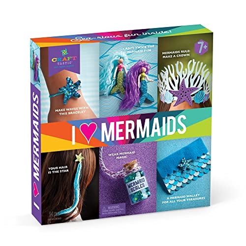 Craft Tastic كرافت-تاستيك – مجموعة أحب حوريات البحر – مجموعة الحرف تشمل 6 مشاريع بموضوع حوريات البحر - Image 1