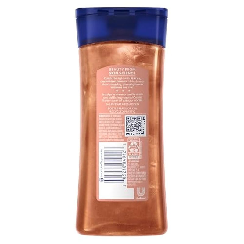 Vaseline Glazed and Glisten Sunlit Glow Body Gel Oil Vanilla Cocoa Shimmering with Ultra-Hydrating Lipids and 100% Pure Cocoa Butter, 6.8 Oz - Image 2