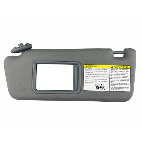 GlymXia Pair Sun Visor with Clips Compatible with 2005-2015 Toyota Tacoma, Driver & Passenger Side Sunvisor Replacement (Gray Color) Slide Extension & Mirror, Non-Illuminated, Replaces 74320-04181-B1 - Image 5