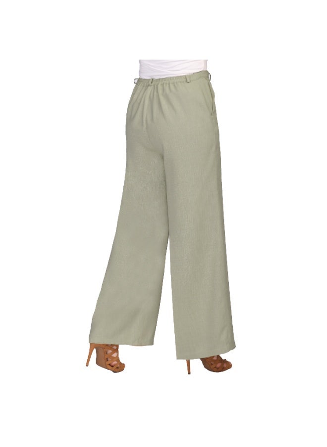 Smoky Egypt Women's High Waist Wide Leg Pants With Pockets-Pistage - Image 4
