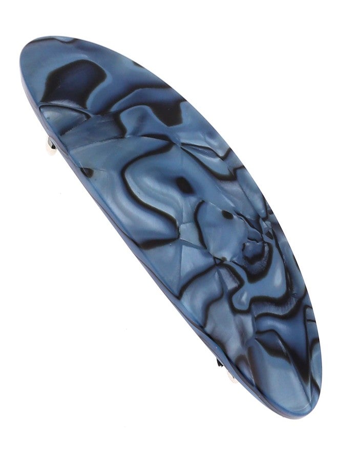 Camila Paris CP2984 French Hair Barrette Clip Handmade Oval Blue, Strong Hold Grip Hair Clips for Women, No Slip Rubberized Metal Closure, Durable Styling Girls Hair Accessories, Made in France - Image 1