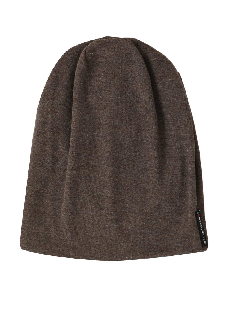 FabSeasons Cotton Blend Slouchy Beanie and Skull Cap for Summer, Winter, Autumn & Spring Season, Can be Used as a Helmet Cap Too (Brown) - Image 5