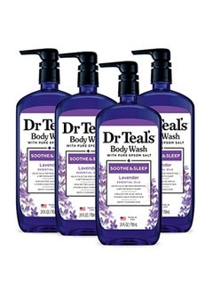 R Teal'S Body Wash With Pure Epsom Salt Soothe & Sleep With Lavender 24 Fl Oz (Pack Of 4) (Packaging May Vary)
