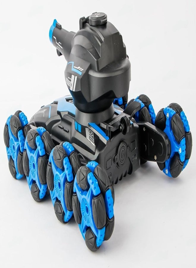 HITRUZ Remote Control Stunt Car Tank with Water Bullet Shooting | 4WD RC Car with 360° Rotation, Lights & Drift Mode | Rechargeable Off-Road Toy for Best Diwali Gift Kids Age 6+ (Blue & Black) - Image 2