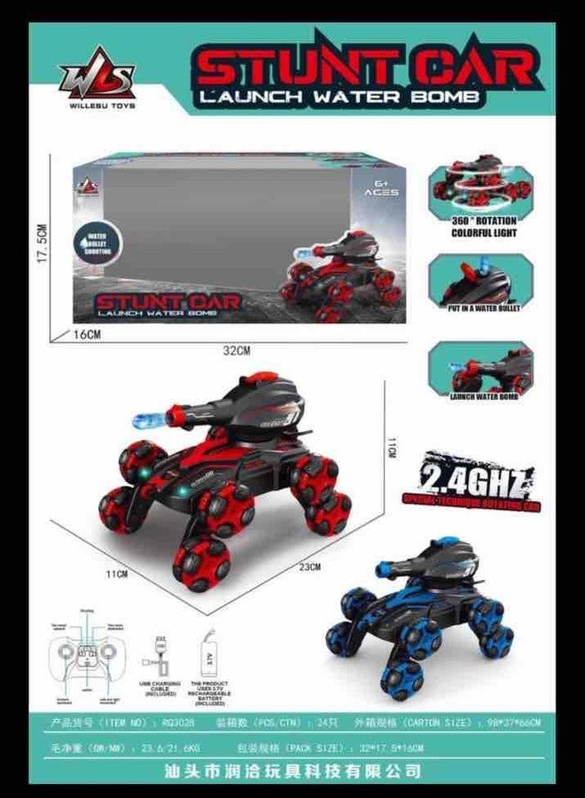 HITRUZ Remote Control Stunt Car Tank with Water Bullet Shooting | 4WD RC Car with 360° Rotation, Lights & Drift Mode | Rechargeable Off-Road Toy for Best Diwali Gift Kids Age 6+ (Blue & Black) - Image 4