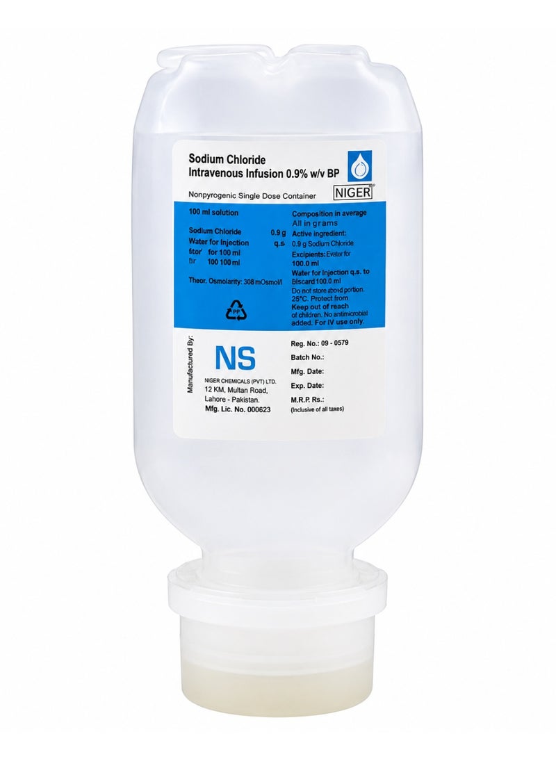 NS 0.9% IV Fluid 100ml – Gulf Inject Sodium Chloride Solution