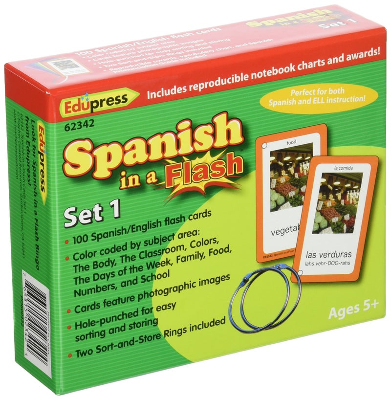 Edupress Spanish in a Flash Cards Set 1 (EP62342) - Image 1