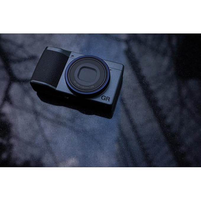 2022 Ricoh GR IIIx Urban Edition, Metallic Gray with Navy Blue, Digital Compact Camera with 24MP APS-C Size CMOS Sensor, (in The 35mm Format) (Renewed Premium) - Image 3