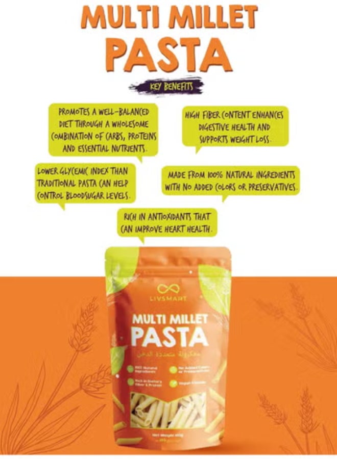 Livsmart Multi Millet Pasta, High Fiber Healthy Millet Pasta (180g) - Image 3