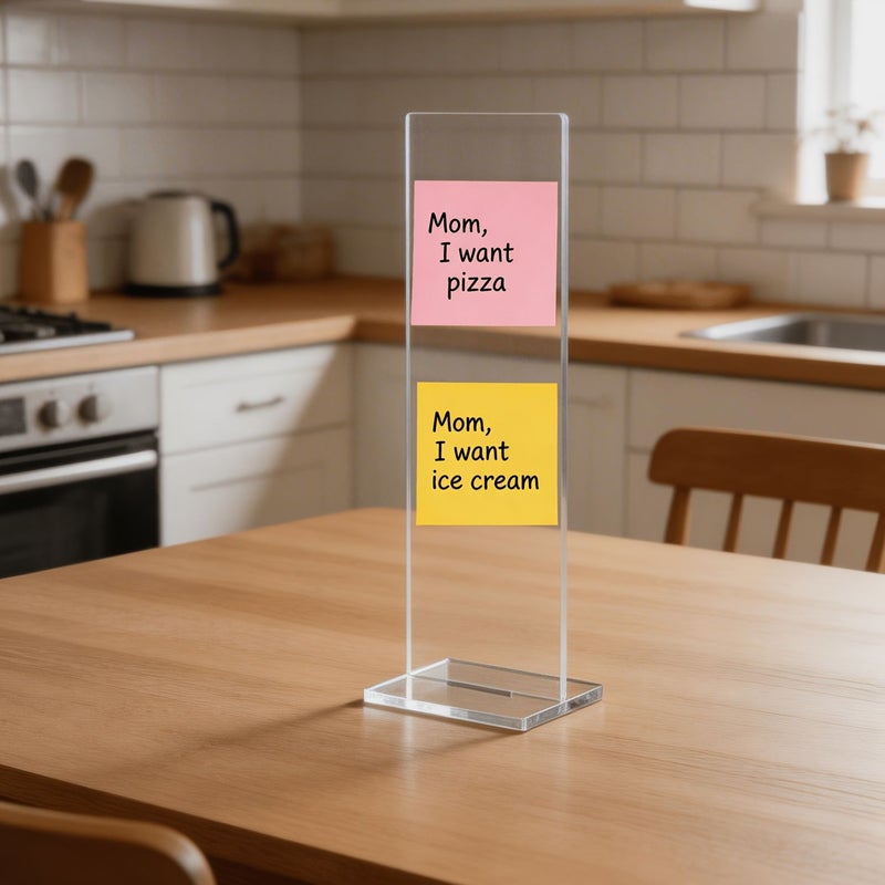 Acrylic Memo Board Stand Black Detachable Computer Screen Clip Office Desk Accessory Message Holder - Image 4