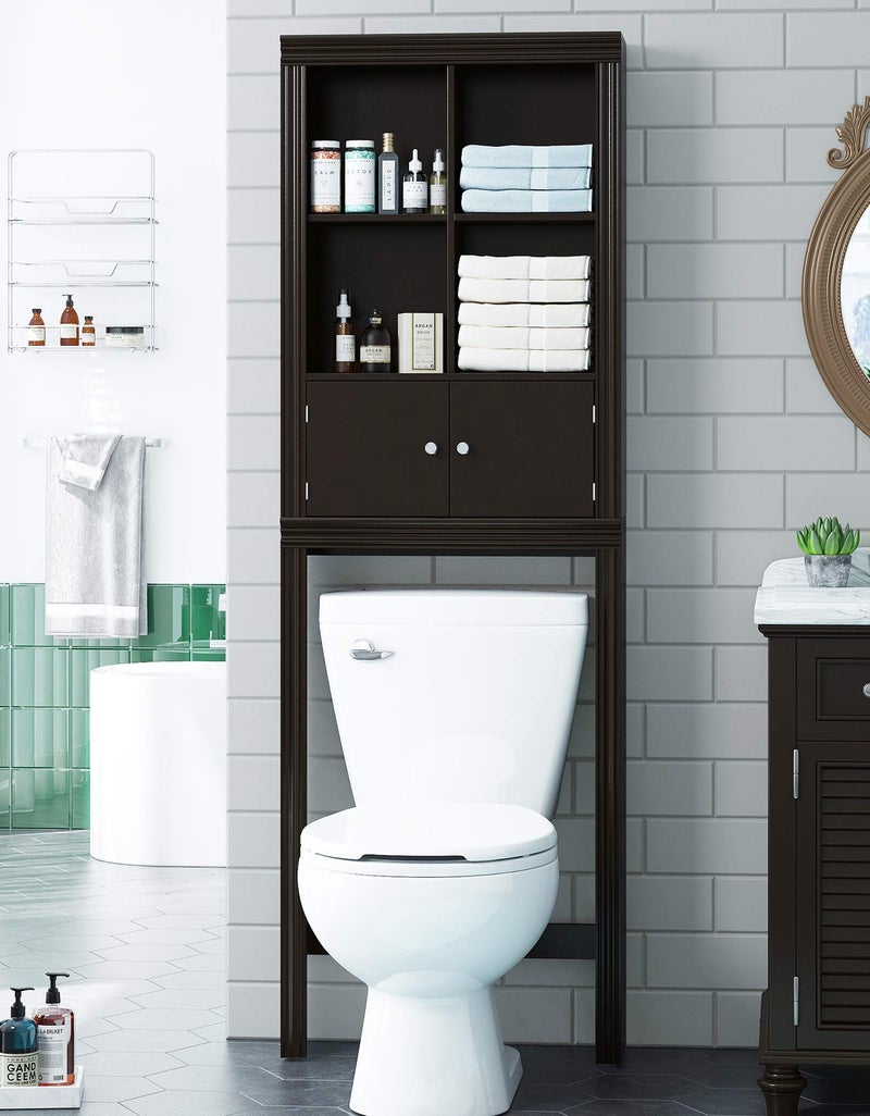 Spirich Over The Toilet Cabinet for Bathroom Storage Over Toilet Storage Shelf Bathroom SpaceSaving Organizer Espresso