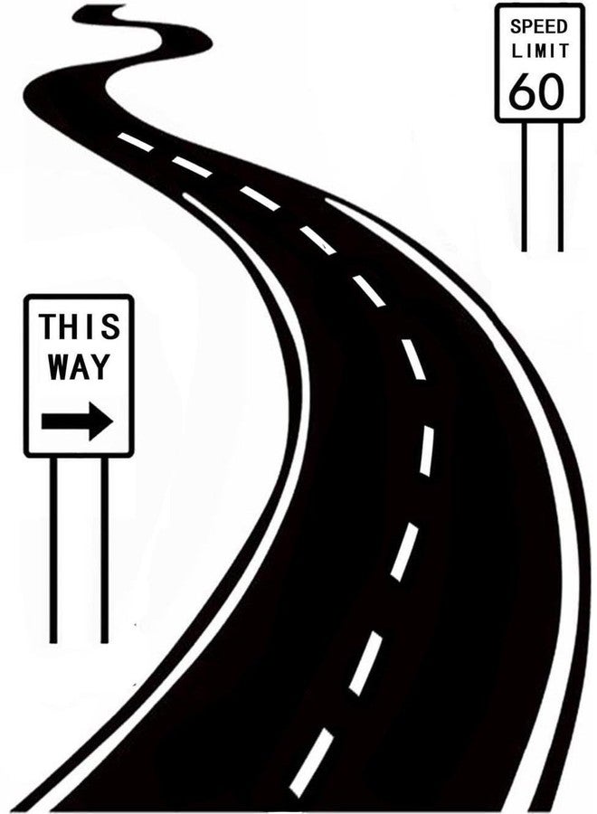 BIBITIME Living Room Sign Sticker Speed Limit 60 Sinuous Winding Road Wall Decal This Way Arrow Signboard Vinyl Decor,16.5" x 24" Bedroom Home Decoration - Image 2