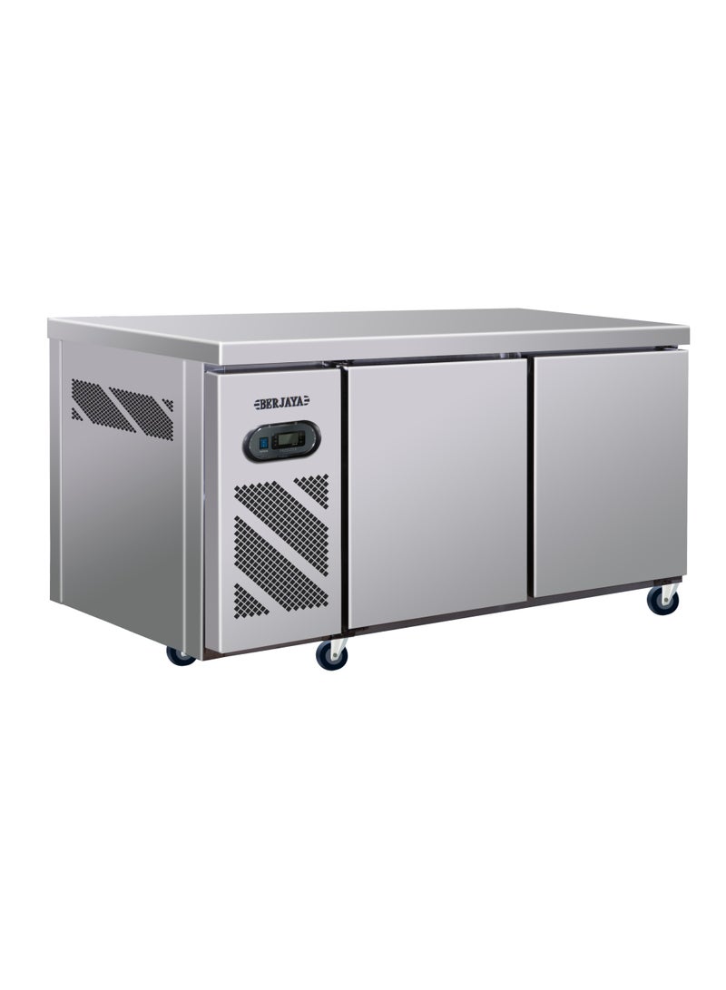 Berjaya Commercial Freezer, Double Door, Undercounter, 262L, 9.2Cu.Ft, Steel - BS2DF4/Z