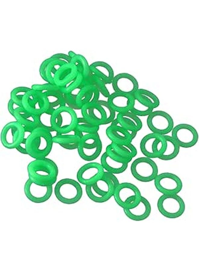 Green Fluorescent Tent Stakes 100 Pcs with Glow Rings for Night Visibility Outdoor Camping Accessories - Image 1