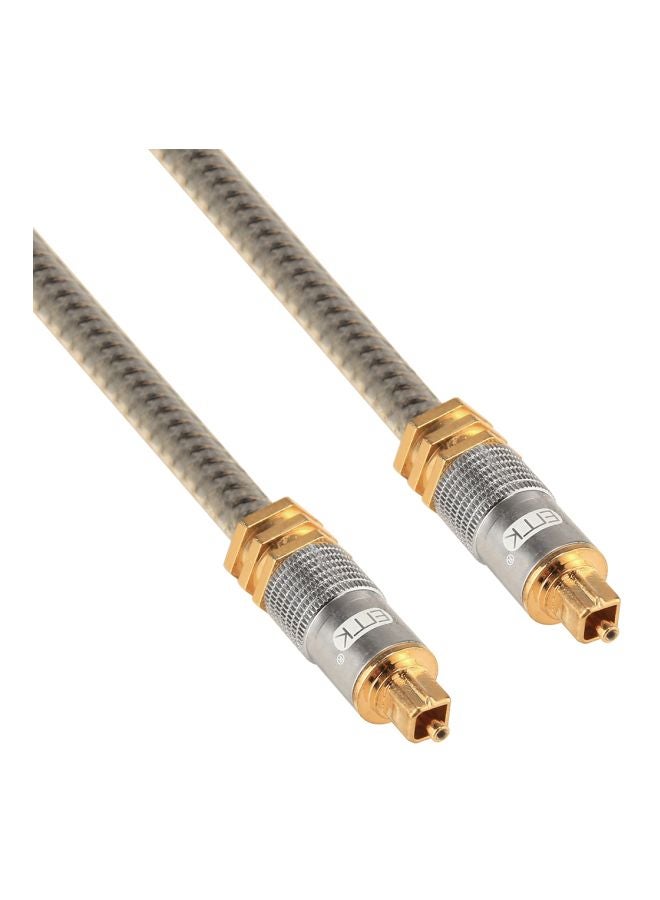 Gold Plated Metal Head Optical Audio Cable Grey - Image 2