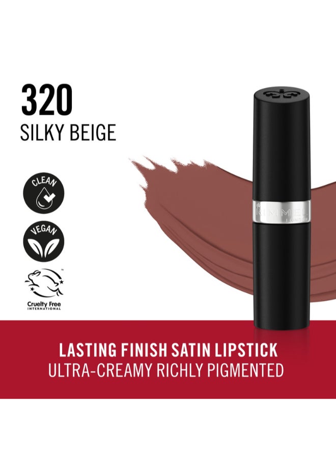 RIMMEL LONDON Lasting Finish Satin Lipstick - 320 - Silky Beige, 4g  - Image 2