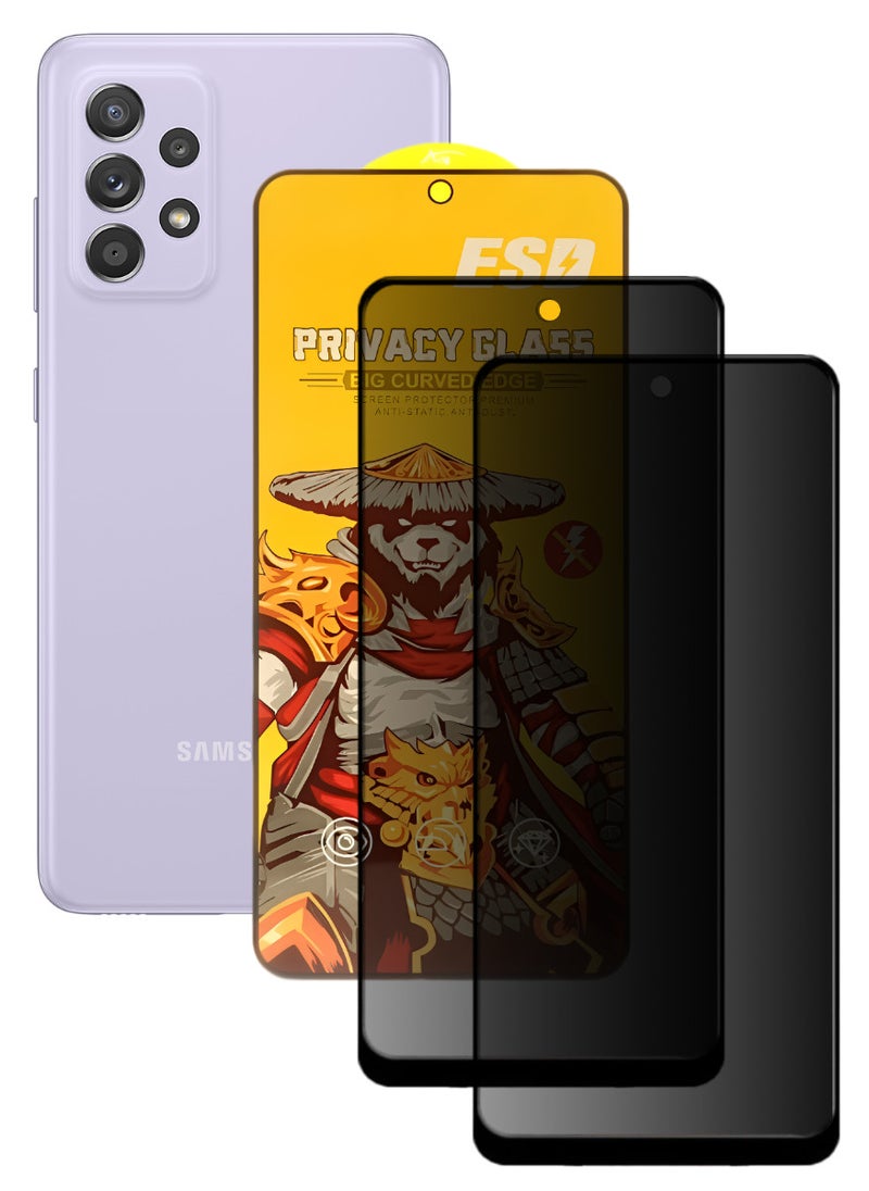 ESD 2 Pieces Tempered Dustproof Privacy Glass Screen Protector Compatible For Samsung Galaxy A52s - Image 1