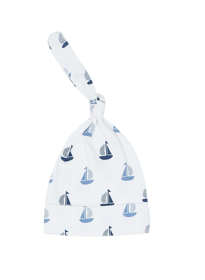 Masilo Organic Cotton Welcome Baby Bundle - Top/Pant/Top Knot Cap/Receiving Blanket/Unisex, 0-3 Months, Sailboat-Navy Blue - Image 5